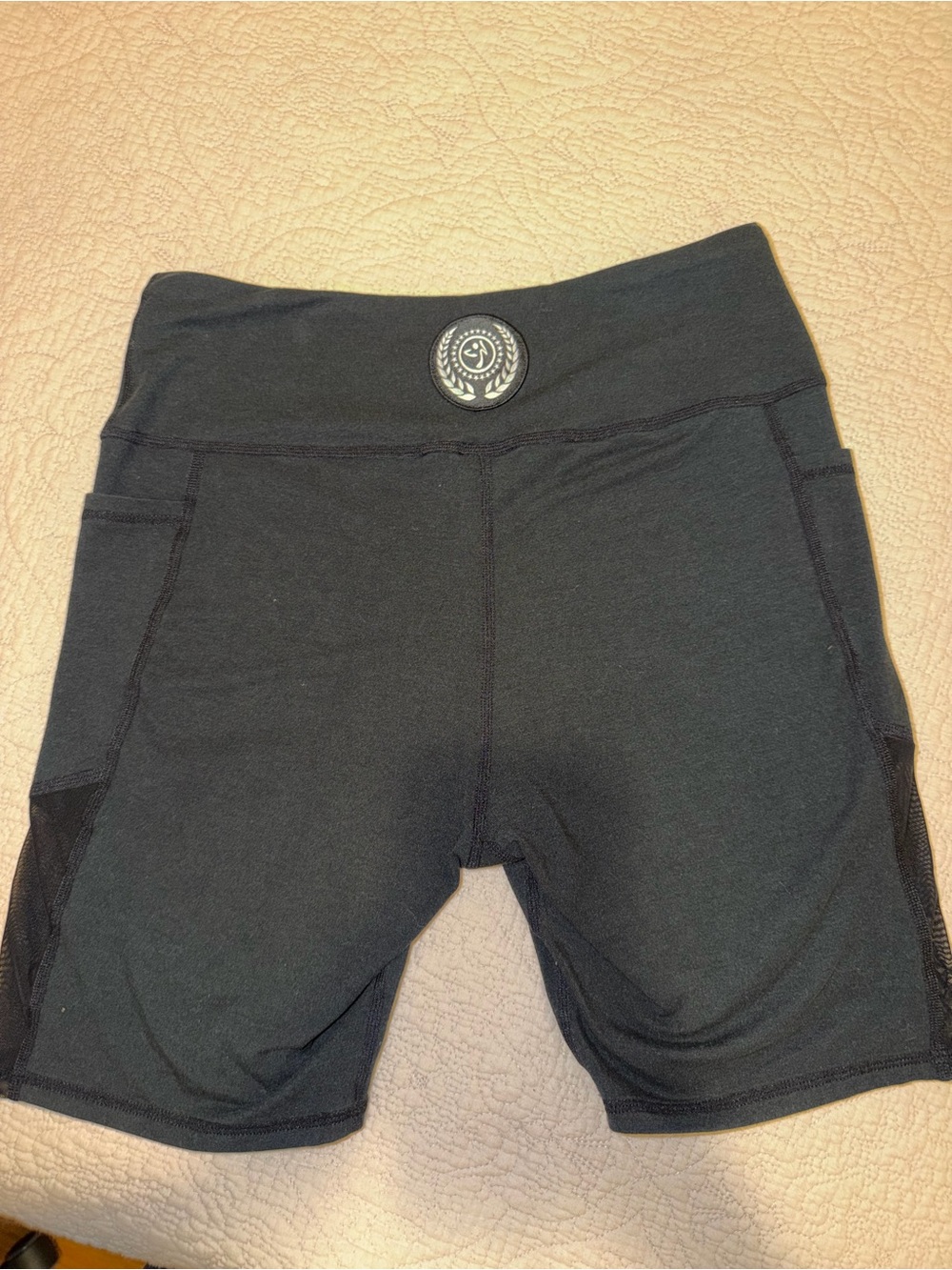 Zumba Fitness Black Women’s Bike Shorts with Mesh Panels